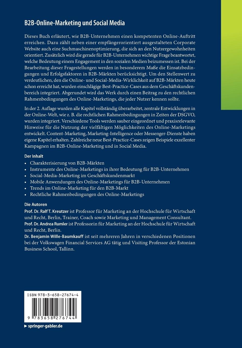 Rückseitencover B2B-Online-Marketing und Social Media