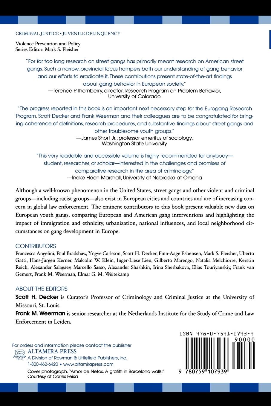 Rückseitencover European Street Gangs and Troublesome Youth Groups