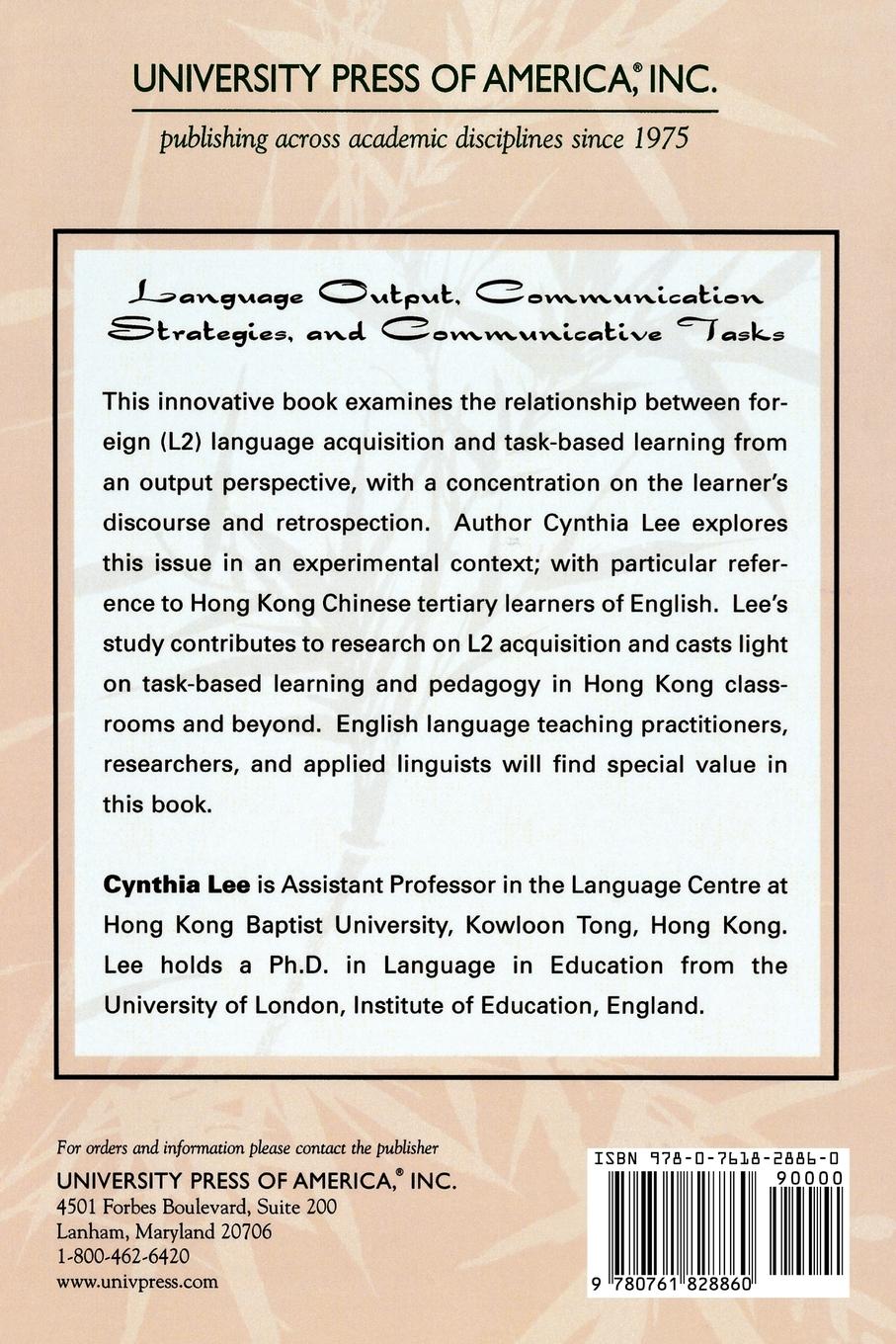Rückseitencover Language Output, Communication Strategies, and Communicative Tasks