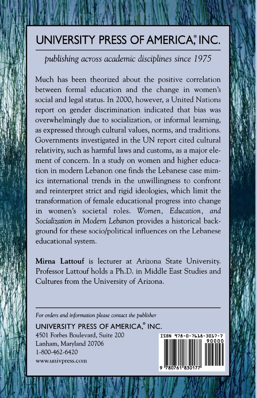 Rückseitencover Women, Education, and Socialization in Modern Lebanon