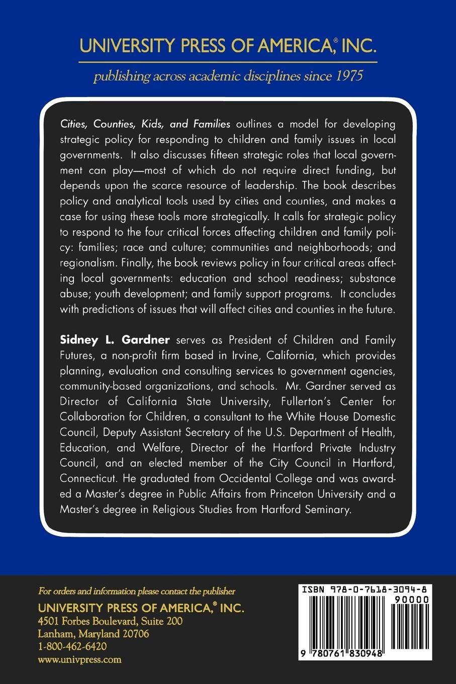 Rückseitencover Cities, Counties, Kids, and Families