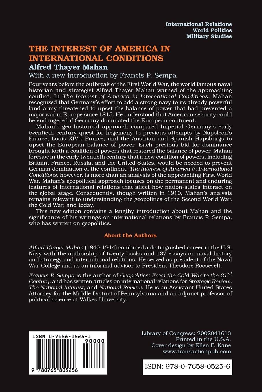 Rückseitencover The Interest of America in International Conditions