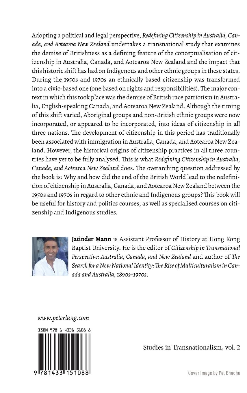 Rückseitencover Redefining Citizenship in Australia, Canada, and Aotearoa New Zealand