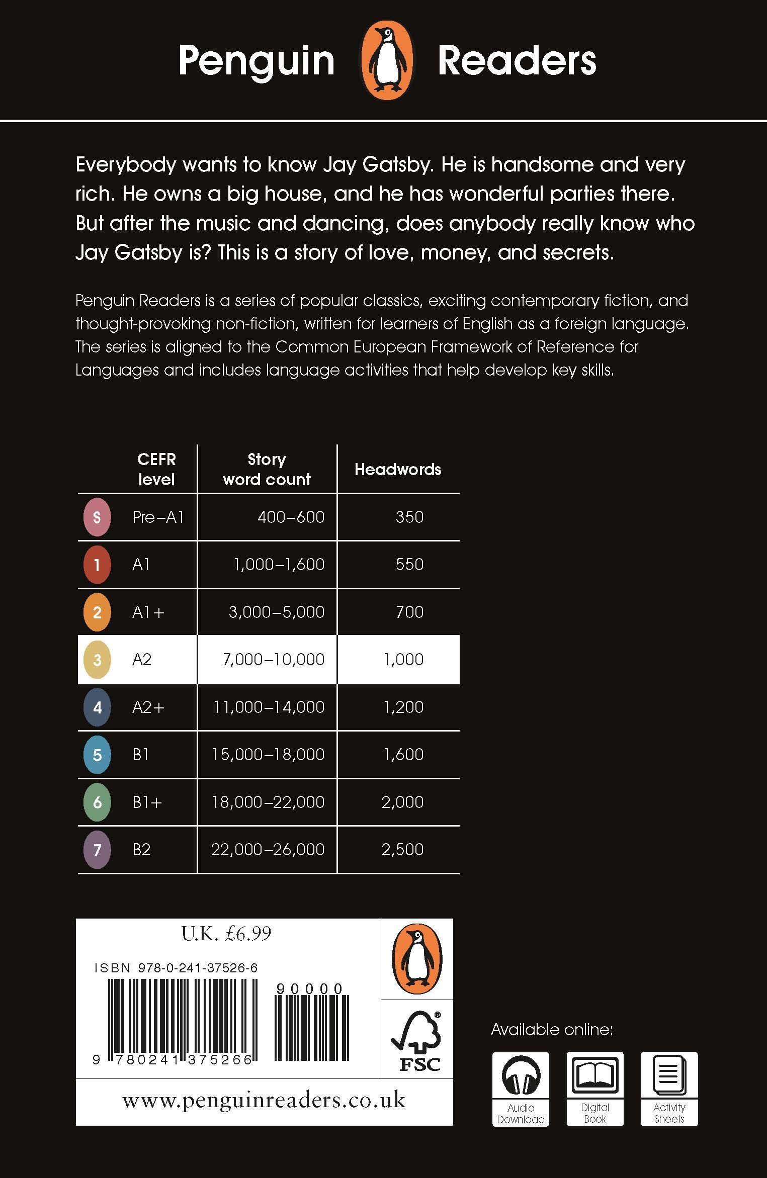 Rückseitencover Penguin Readers Level 3: The Great Gatsby (ELT Graded Reader)