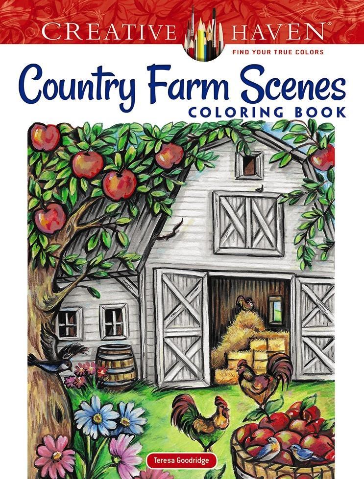 Vorderes Coverbild Creative Haven Country Farm Scenes Coloring Book