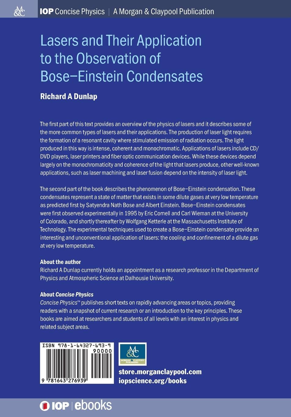 Rückseitencover Lasers and Their Application to the Observation of Bose-Einstein Condensates