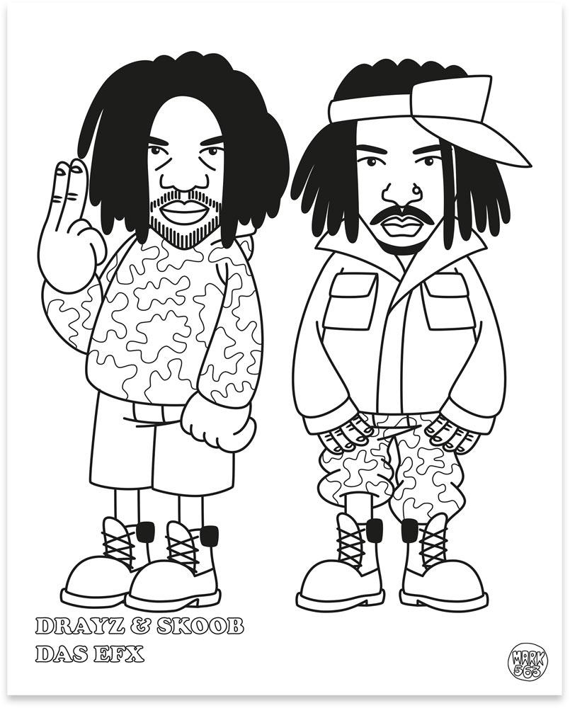 Beispielinhalt (Bild) Hip Hop Coloring Book: East Coast Edition