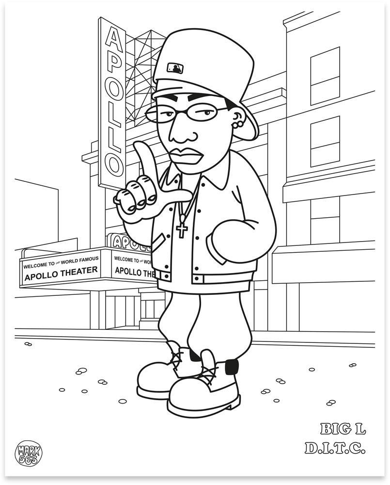 Beispielinhalt (Bild) Hip Hop Coloring Book: East Coast Edition