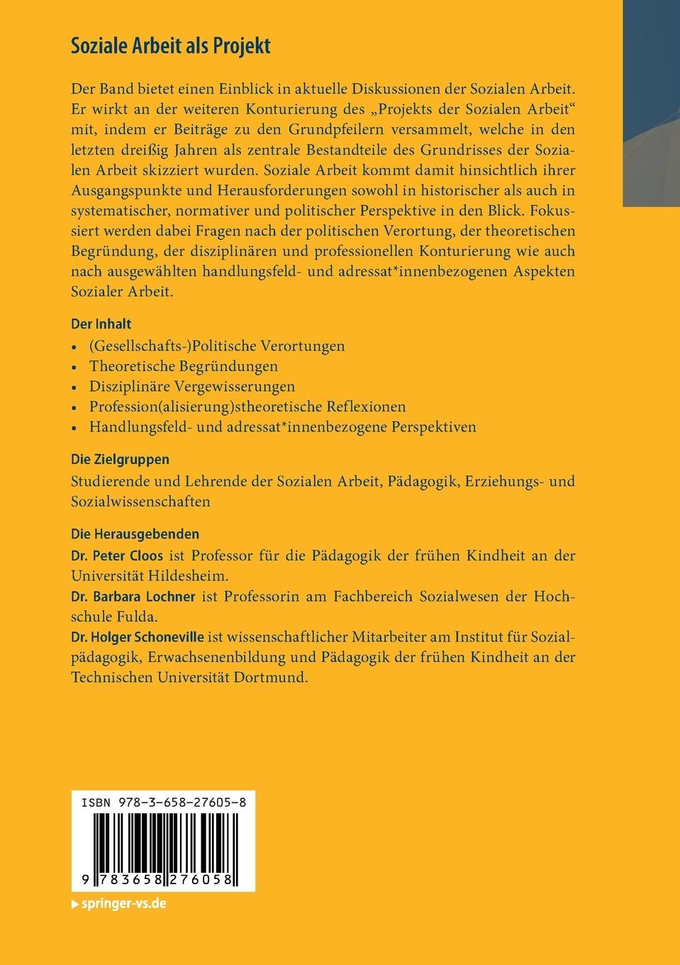 Rückseitencover Soziale Arbeit als Projekt