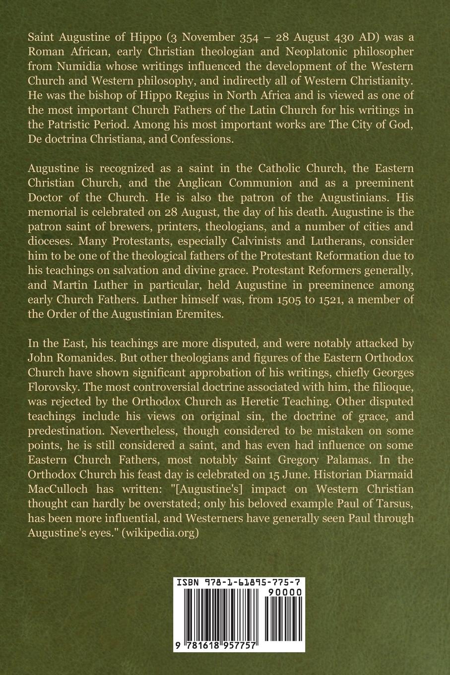 Rückseitencover The Confessions of St. Augustine