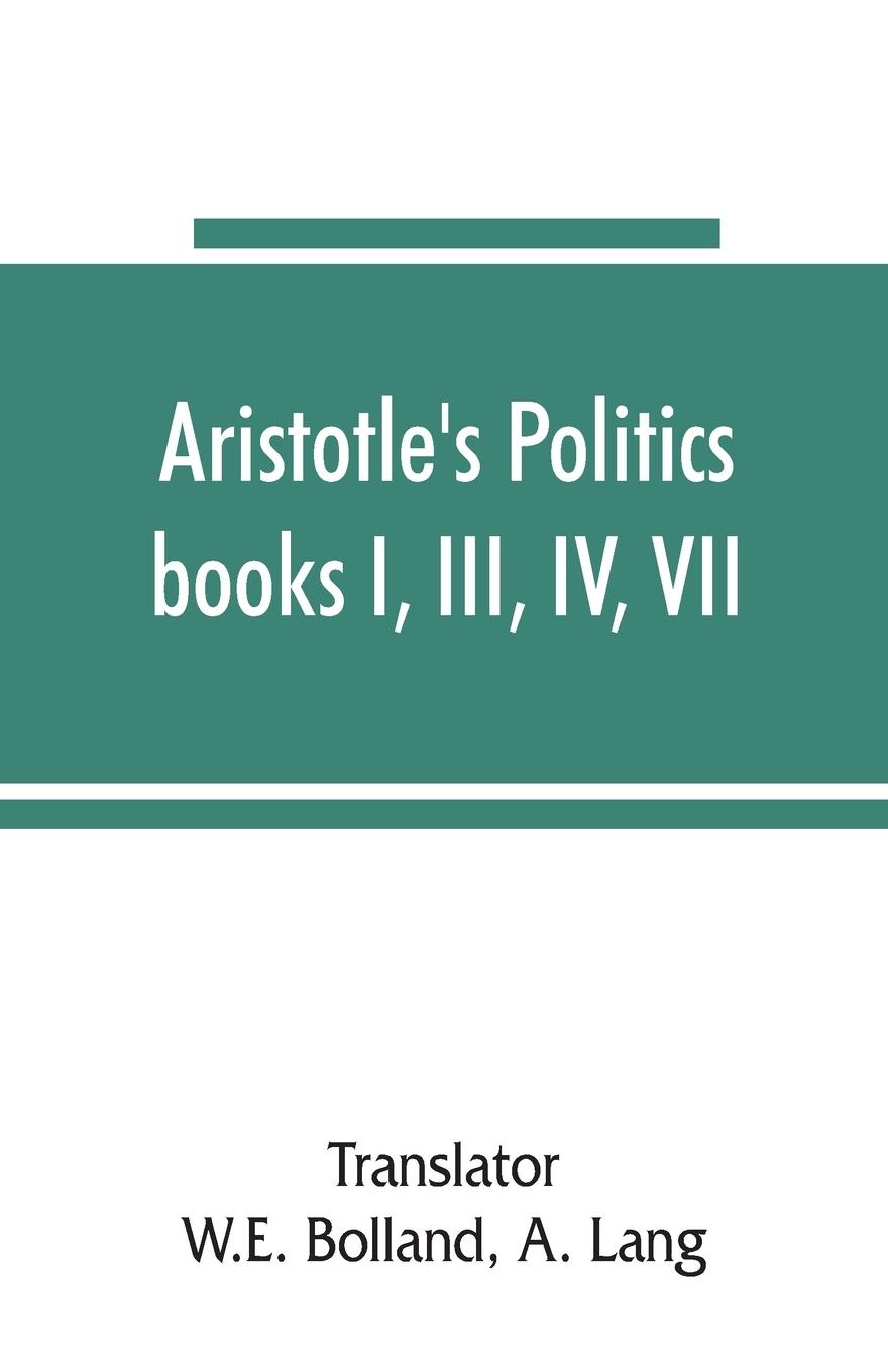 Vorderes Coverbild Aristotle's Politics, books I, III, IV, VII