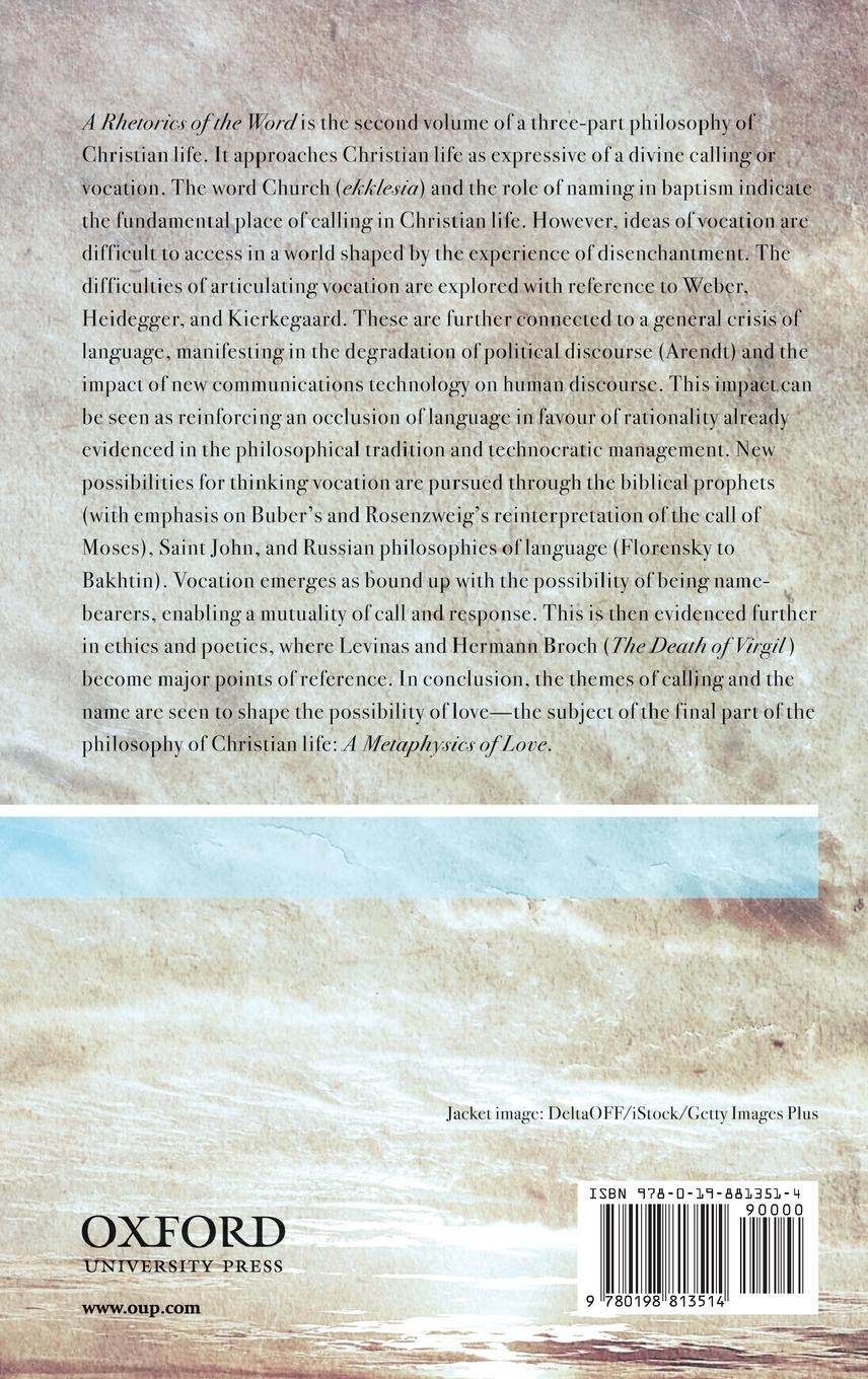 Rückseitencover Rhetorics of the Word