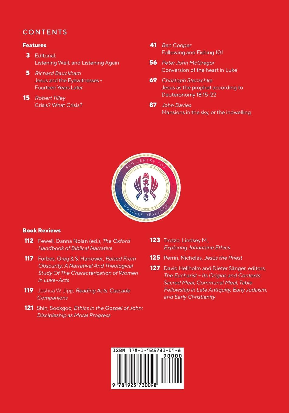 Rückseitencover Journal of Gospels and Acts Research Volume 3