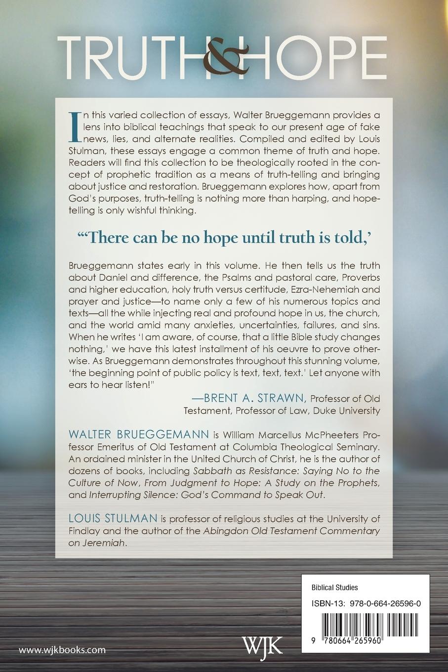 Rückseitencover Truth and Hope