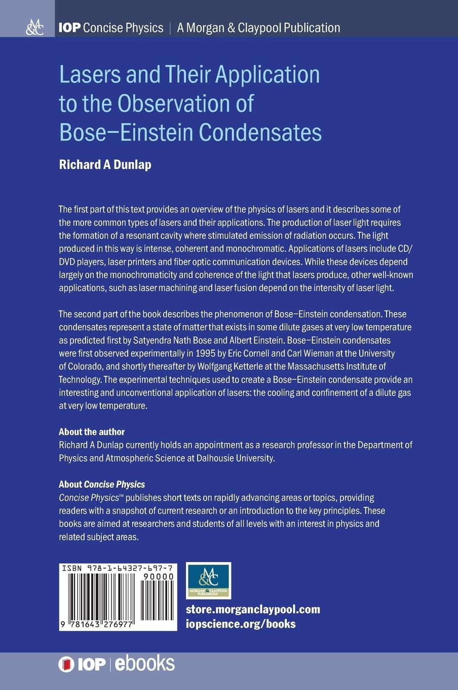 Rückseitencover Lasers and Their Application to the Observation of Bose-Einstein Condensates