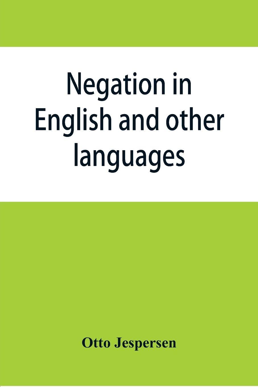 Vorderes Coverbild Negation in English and other languages