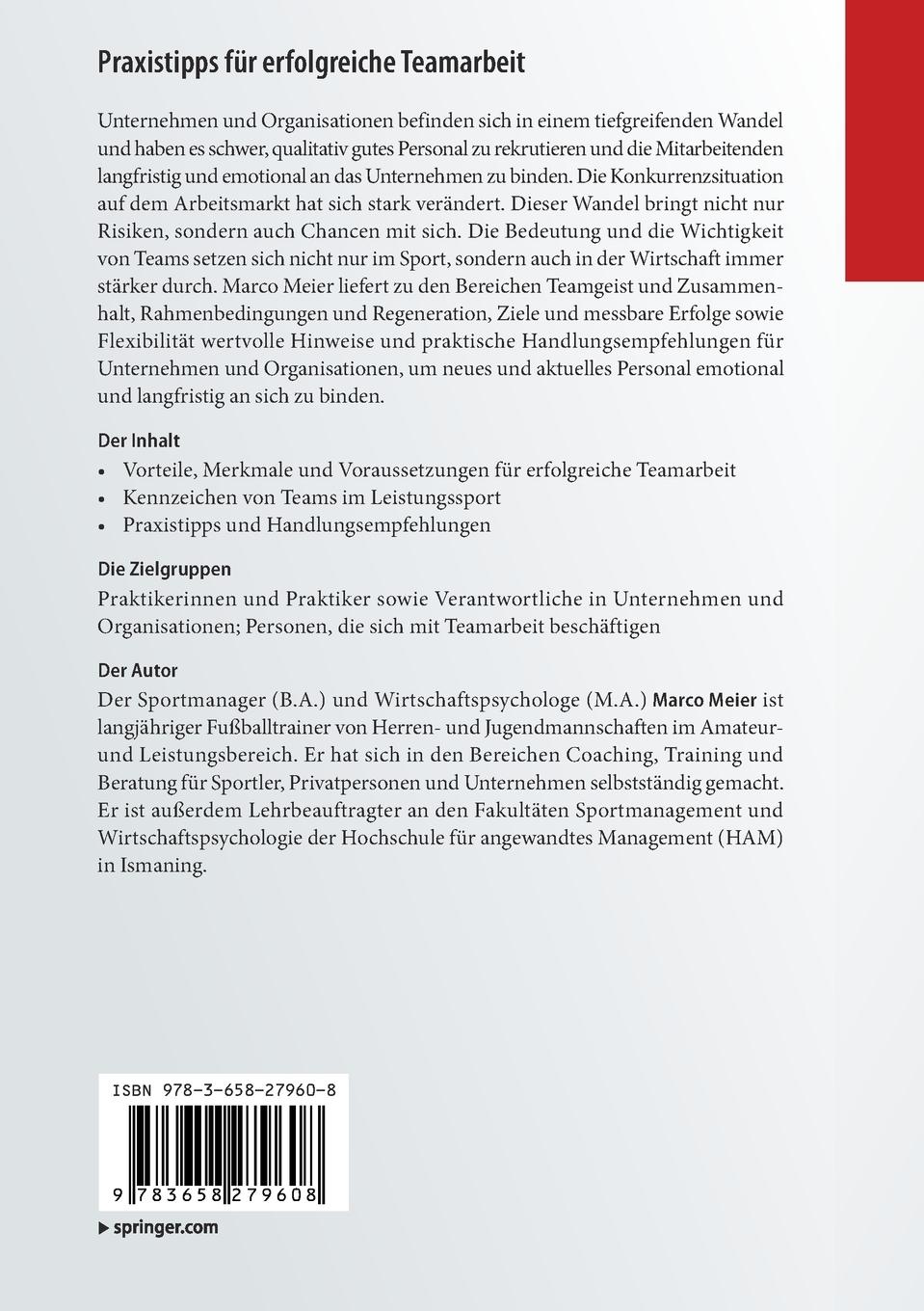 Rückseitencover Praxistipps für erfolgreiche Teamarbeit