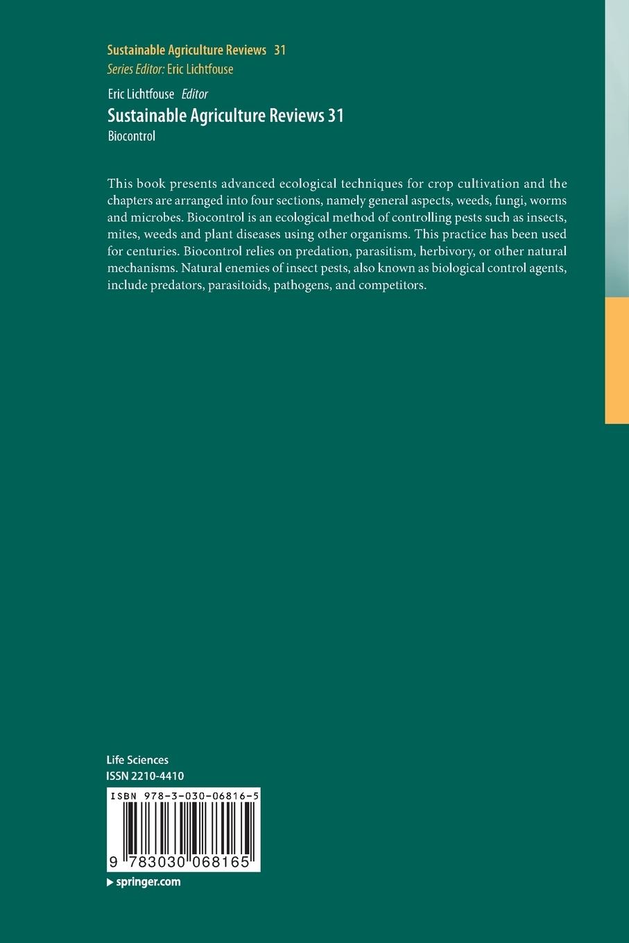 Rückseitencover Sustainable Agriculture Reviews 31