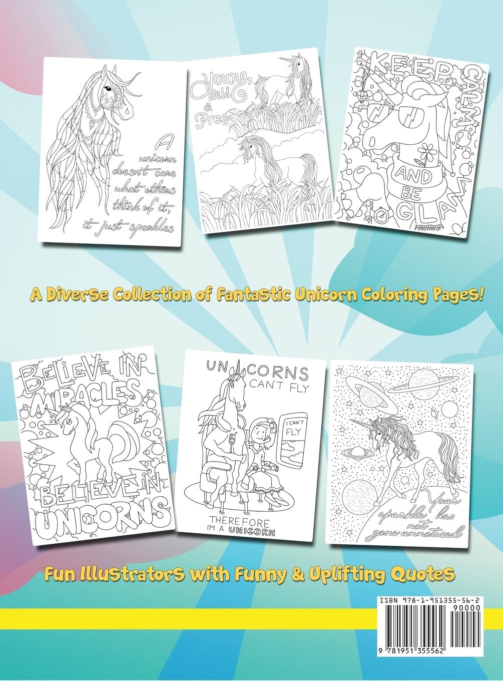 Rückseitencover Unicorn Coloring Book for Kids Ages 4-8