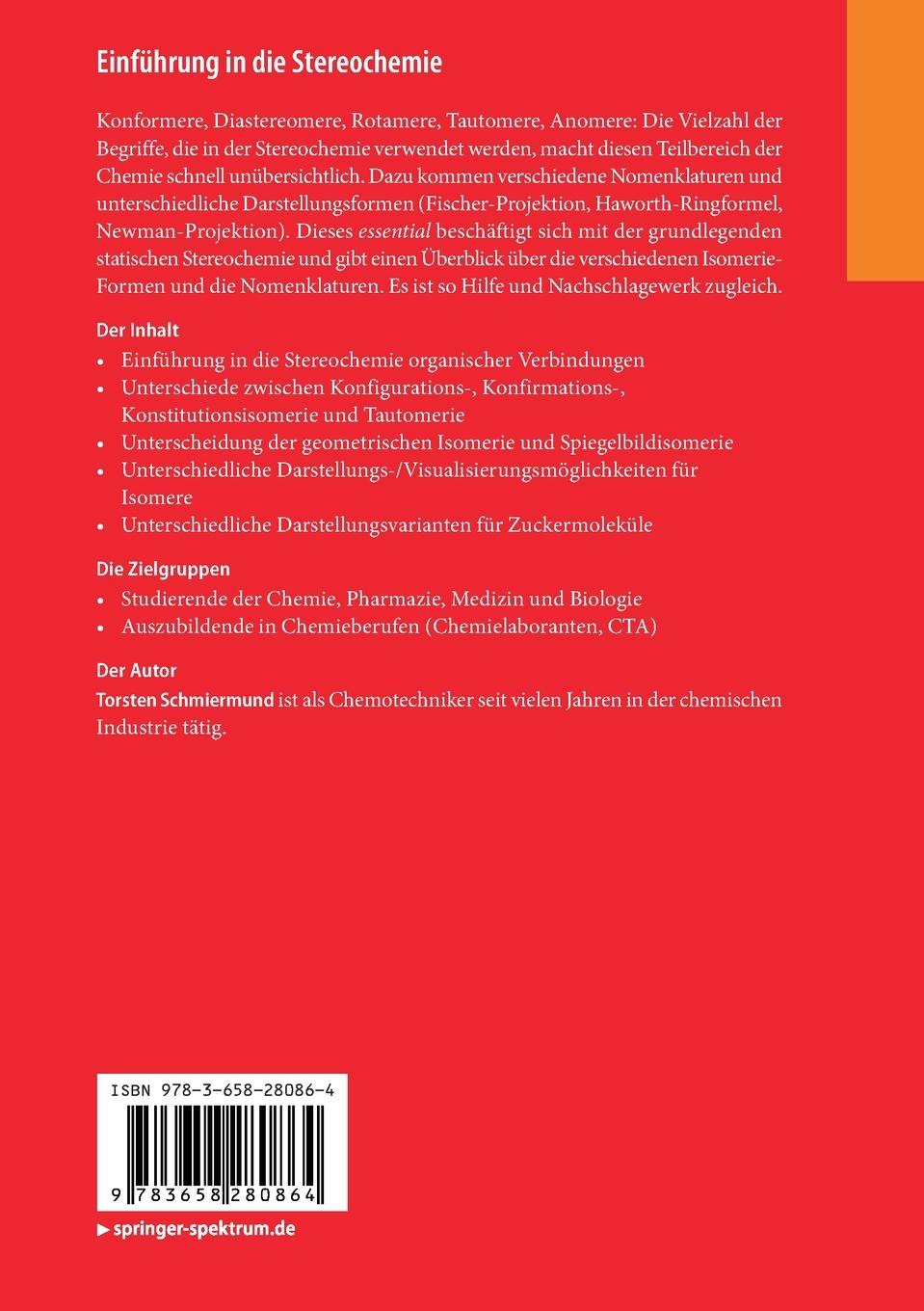 Rückseitencover Einführung in die Stereochemie