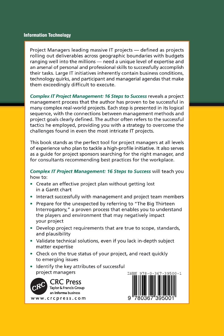 Rückseitencover Complex IT Project Management