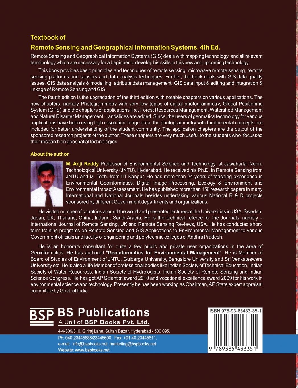 Rückseitencover Text Book of Remote Sensing and Geographical Information Systems