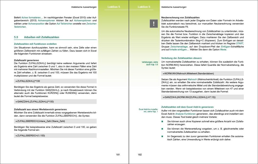 Beispielinhalt (Bild) Sonderausgabe: Excel Formeln und Funktionen professionell einsetzen