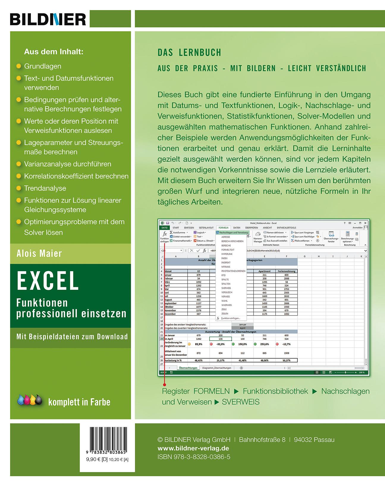 Rückseitencover Sonderausgabe: Excel Formeln und Funktionen professionell einsetzen