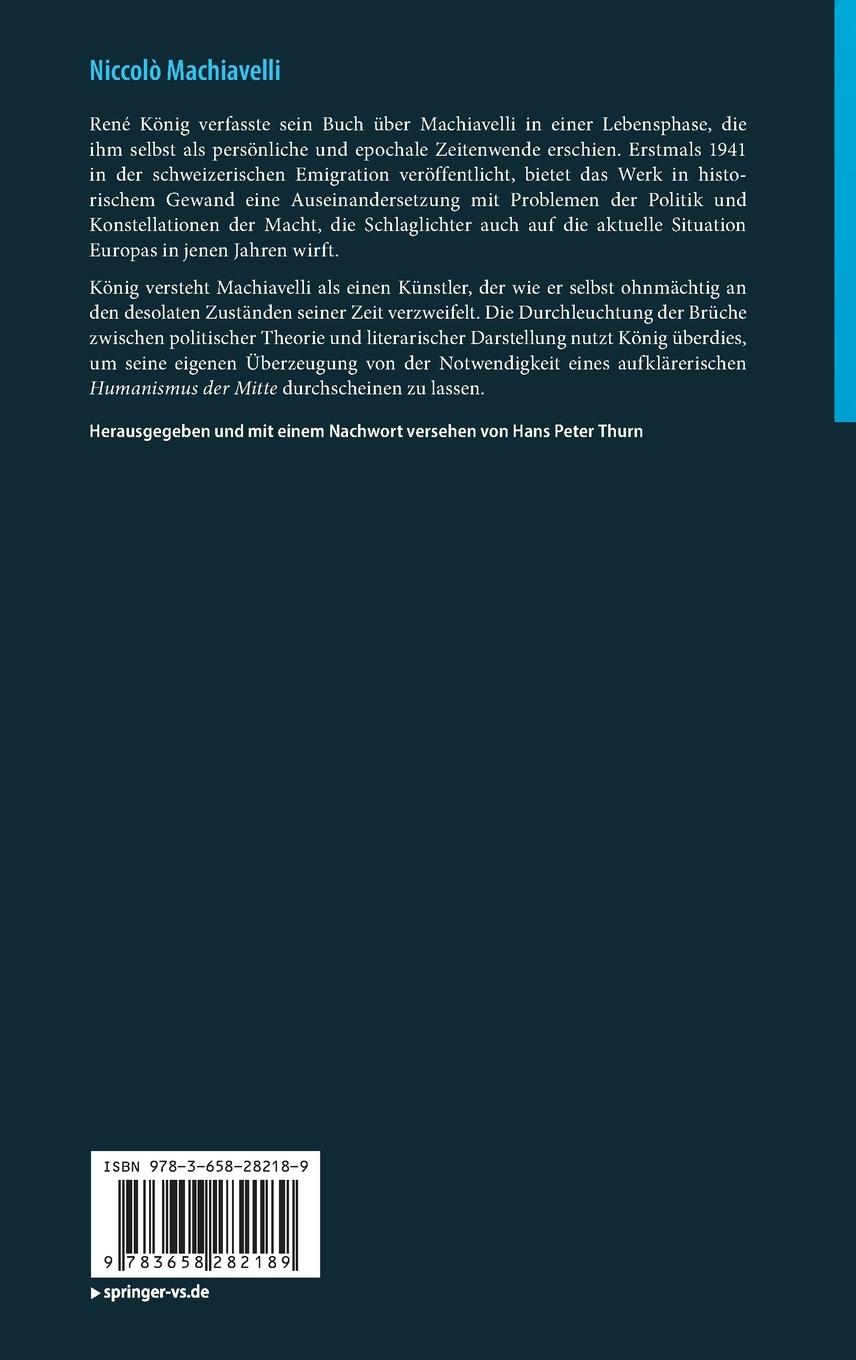 Rückseitencover Niccolò Machiavelli