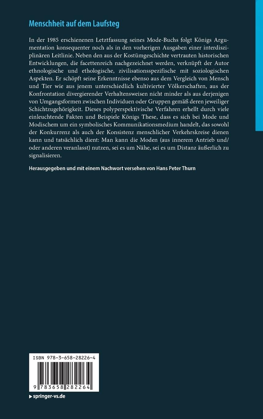 Rückseitencover Menschheit auf dem Laufsteg