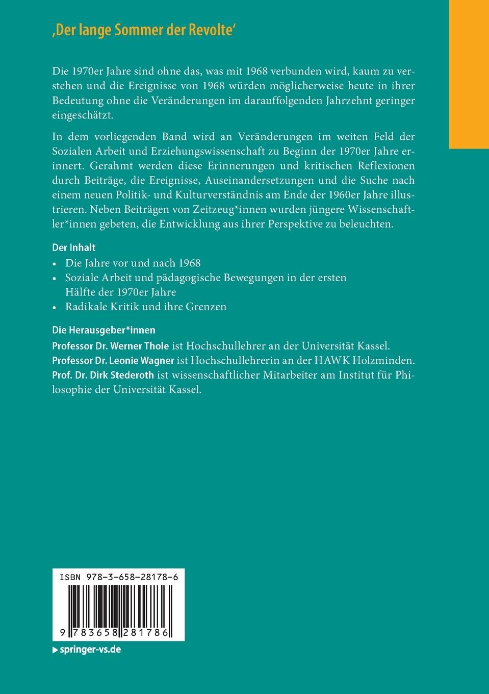 Rückseitencover 'Der lange Sommer der Revolte'