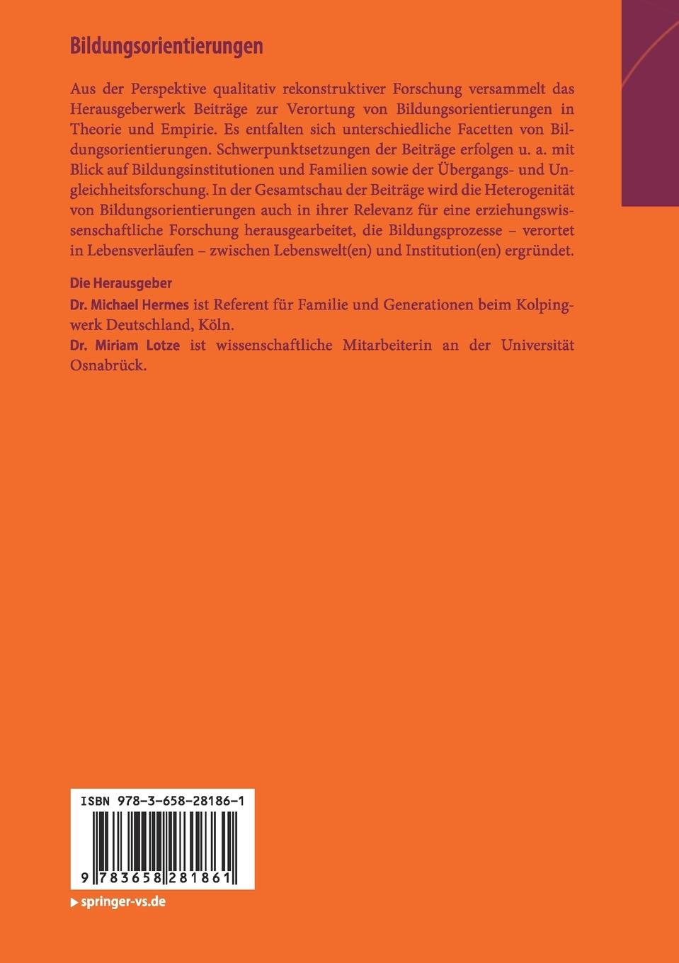 Rückseitencover Bildungsorientierungen