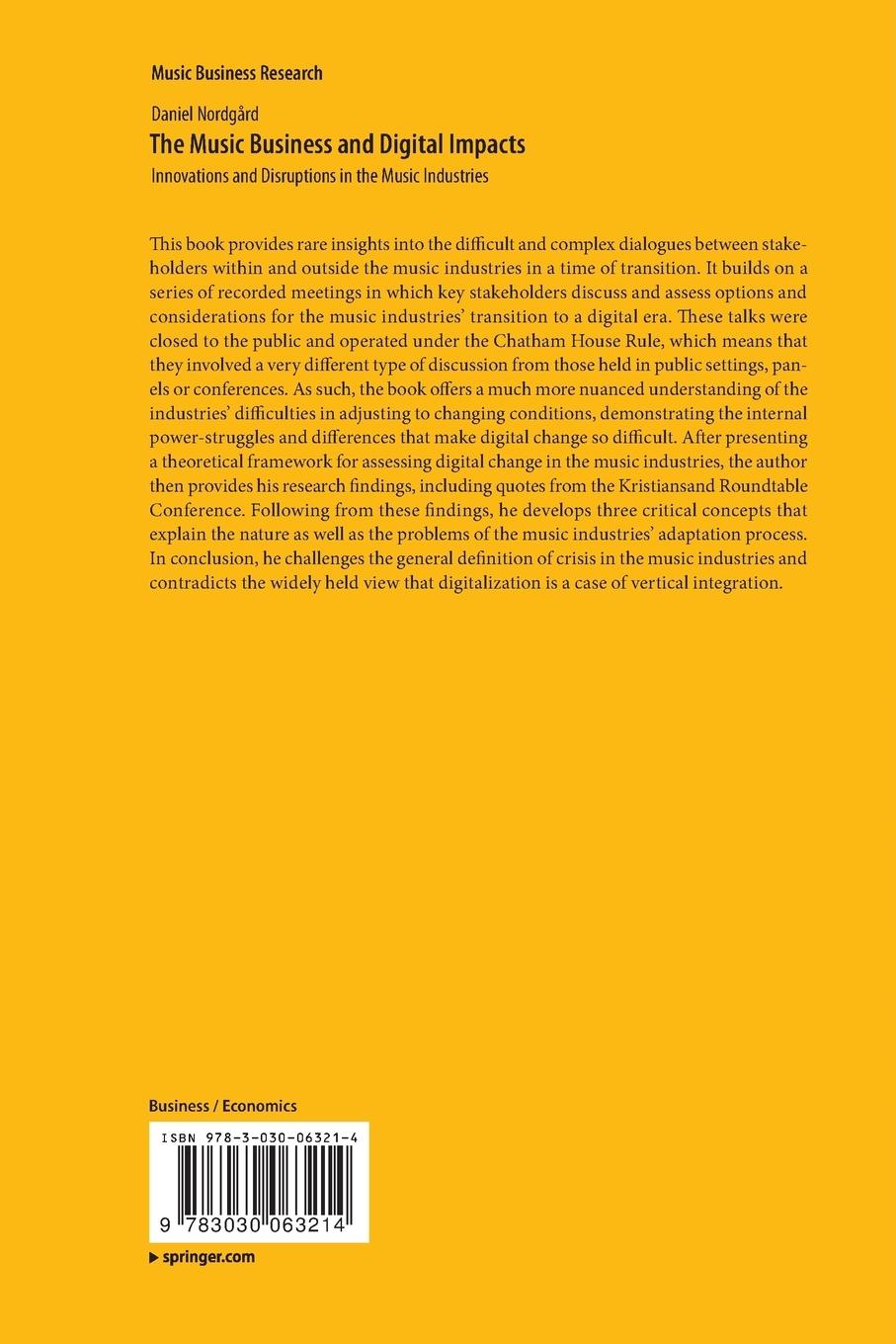 Rückseitencover The Music Business and Digital Impacts