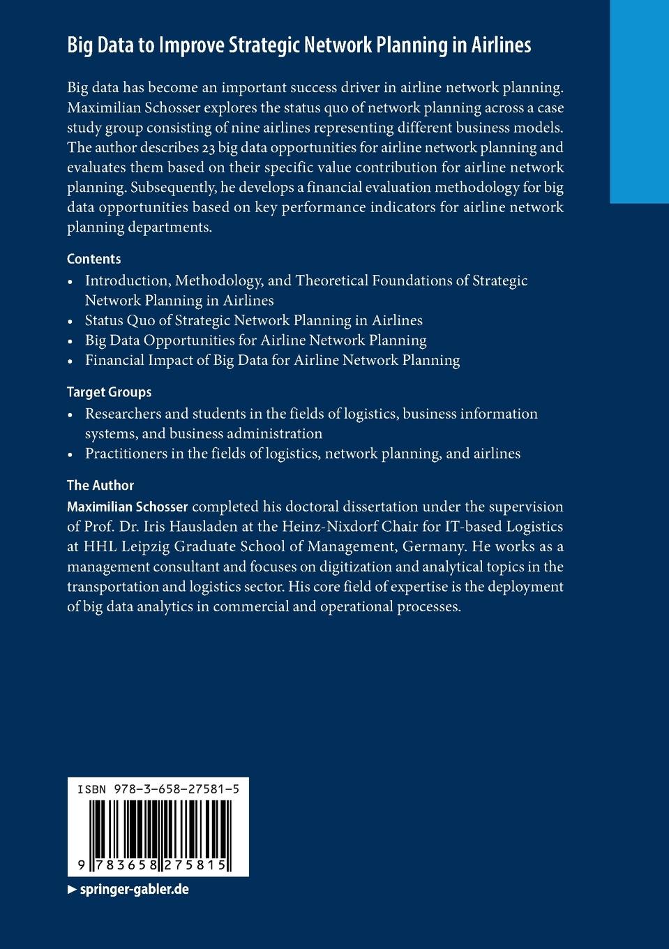 Rückseitencover Big Data to Improve Strategic Network Planning in Airlines