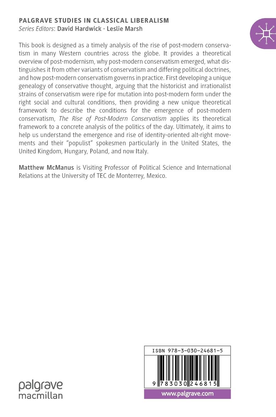 Rückseitencover The Rise of Post-Modern Conservatism