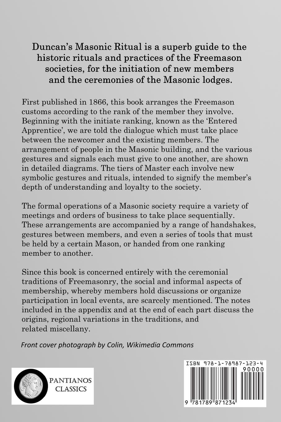 Rückseitencover Duncan's Masonic Ritual and Monitor