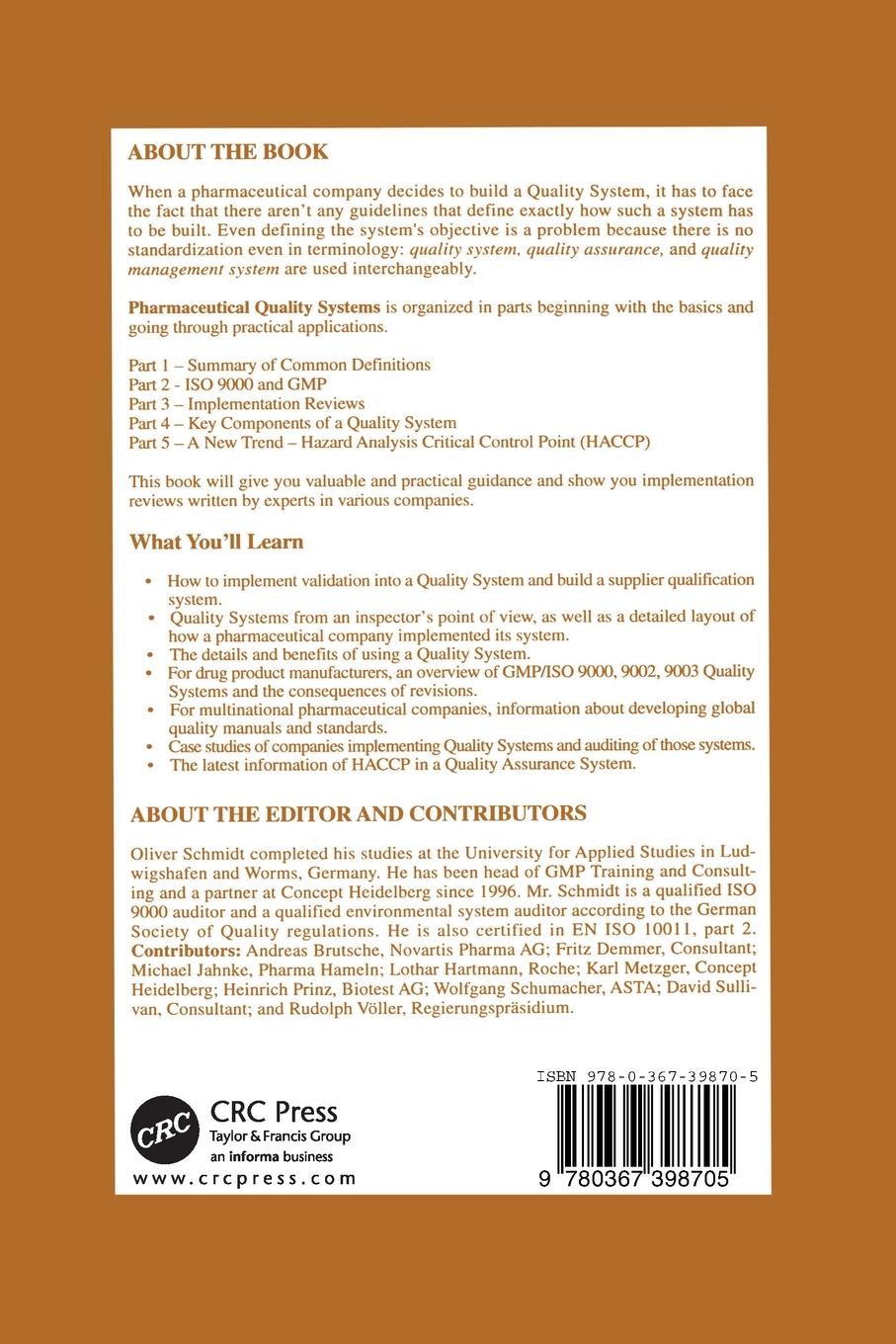 Rückseitencover Pharmaceutical Quality Systems