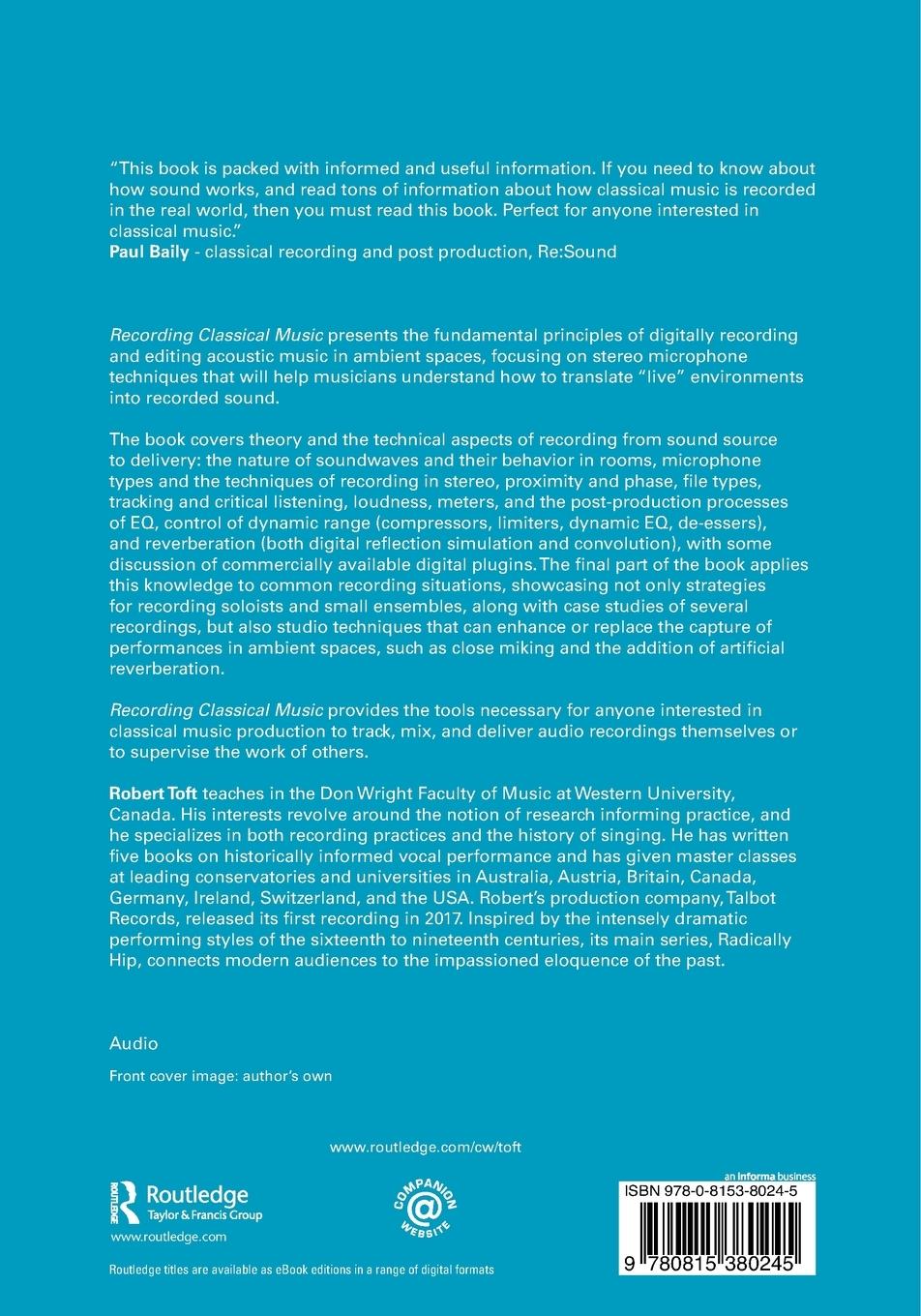 Rückseitencover Recording Classical Music