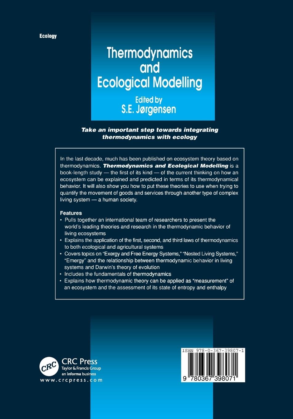 Rückseitencover Thermodynamics and Ecological Modelling