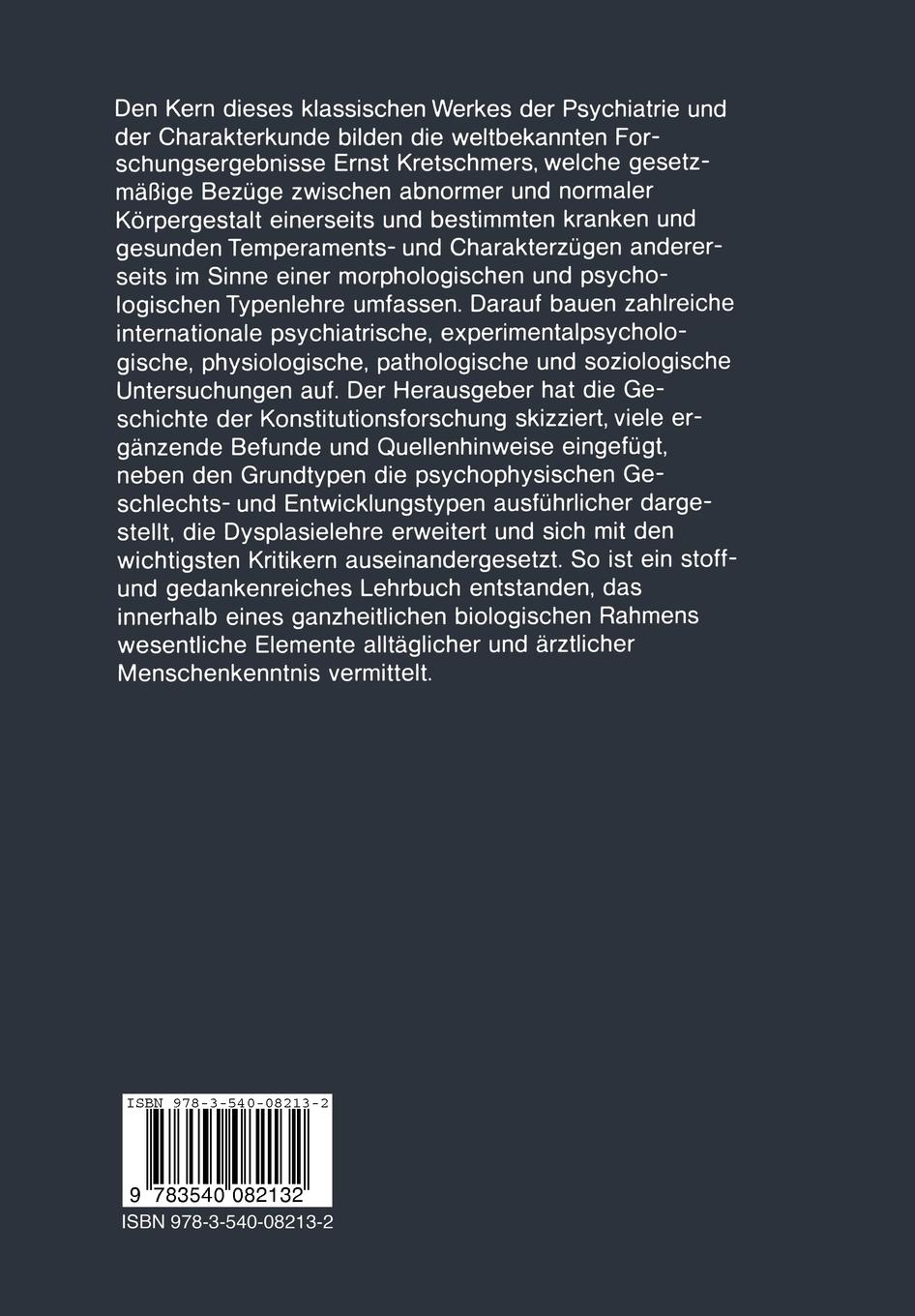 Rückseitencover Körperbau und Charakter