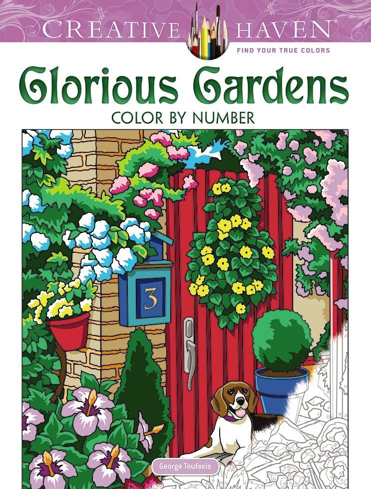 Vorderes Coverbild Creative Haven Glorious Gardens Color by Number Coloring Book
