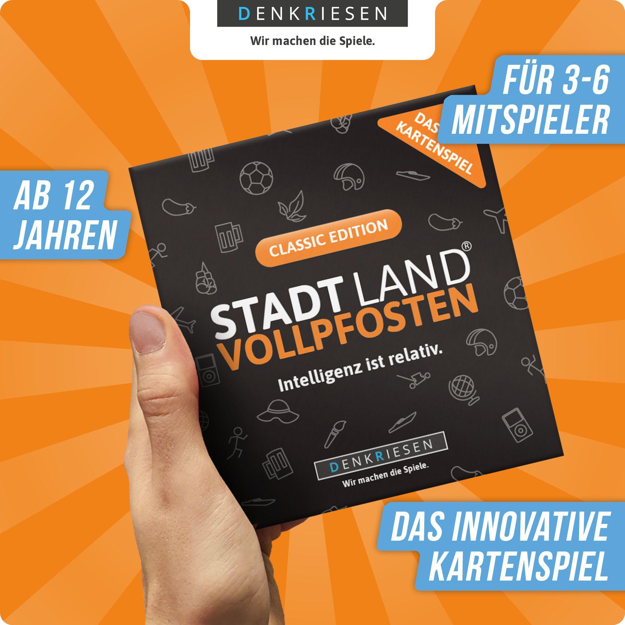 Beispielinhalt (Bild) DENKRIESEN - STADT LAND VOLLPFOSTEN - Das Kartenspiel - Classic Edition