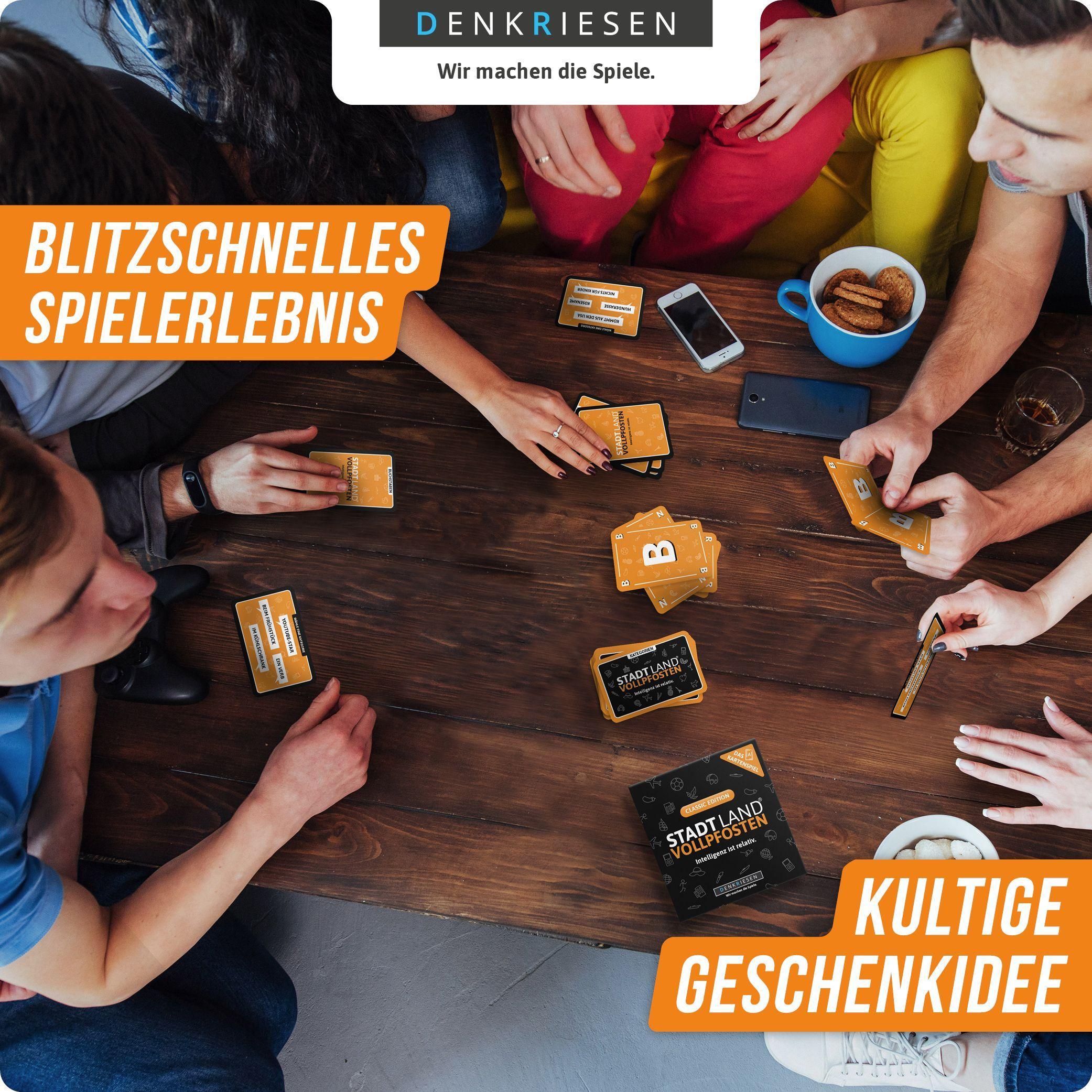 Beispielinhalt (Bild) DENKRIESEN - STADT LAND VOLLPFOSTEN - Das Kartenspiel - Classic Edition