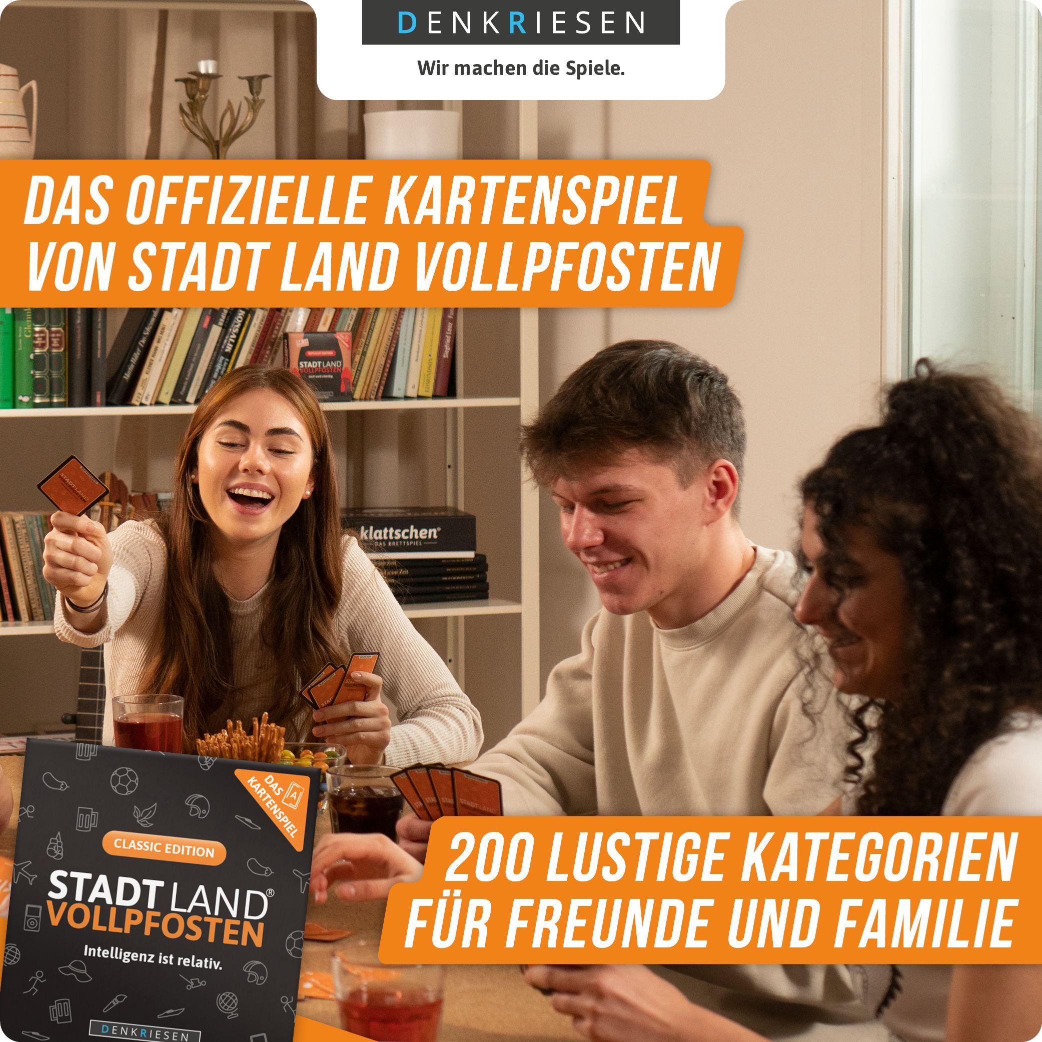 Beispielinhalt (Bild) DENKRIESEN - STADT LAND VOLLPFOSTEN - Das Kartenspiel - Classic Edition