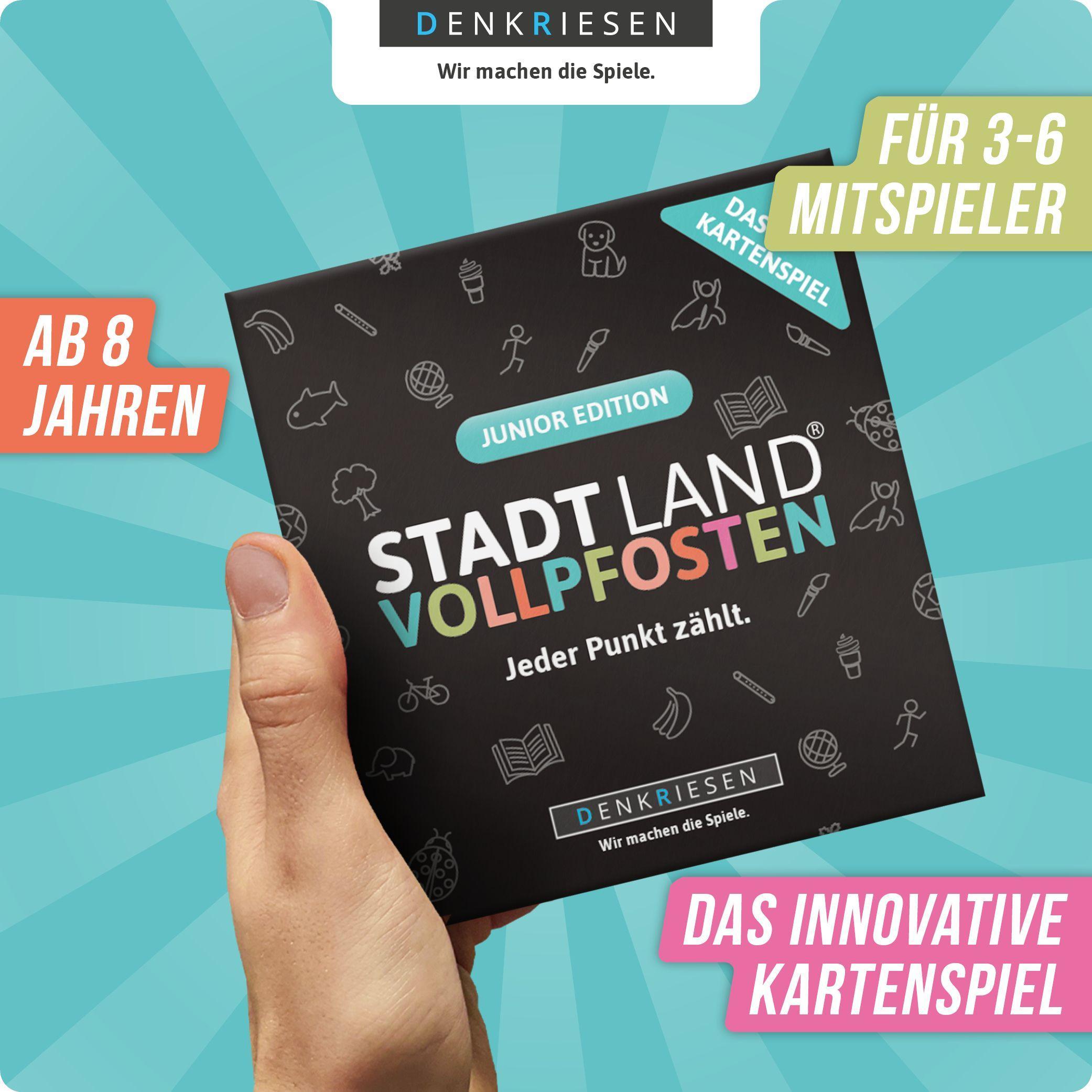 Beispielinhalt (Bild) DENKRIESEN - STADT LAND VOLLPFOSTEN - Das Kartenspiel - Junior Edition