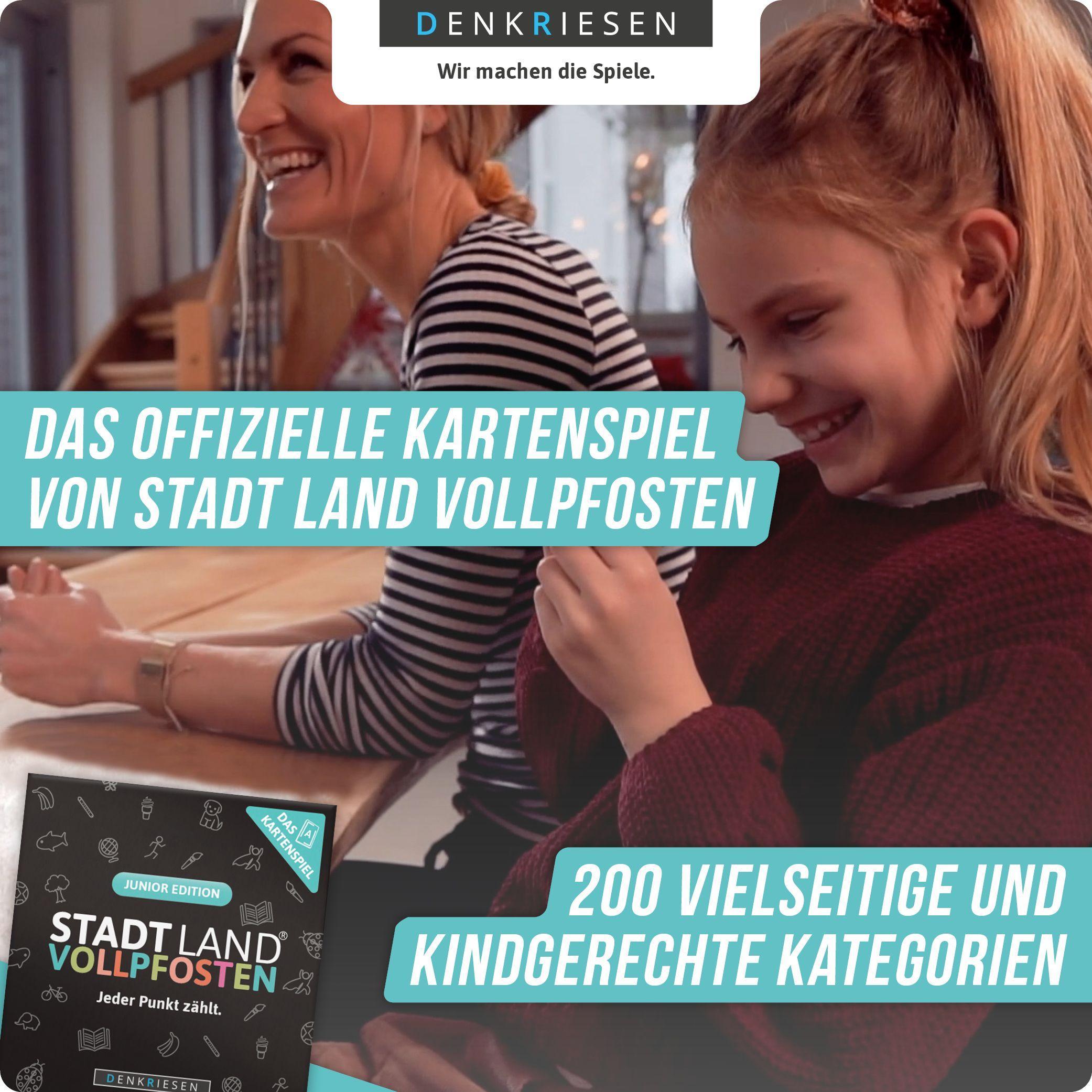Beispielinhalt (Bild) DENKRIESEN - STADT LAND VOLLPFOSTEN - Das Kartenspiel - Junior Edition