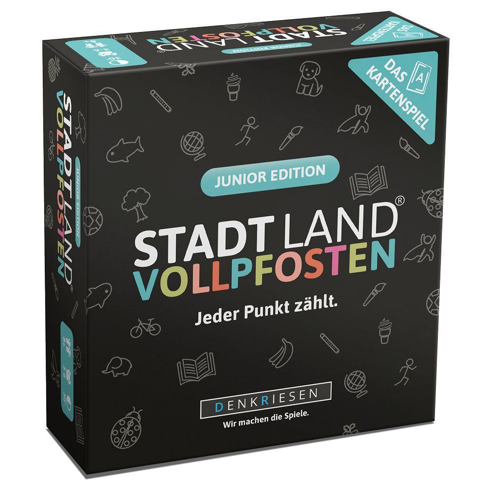 Vorderes Coverbild DENKRIESEN - STADT LAND VOLLPFOSTEN - Das Kartenspiel - Junior Edition