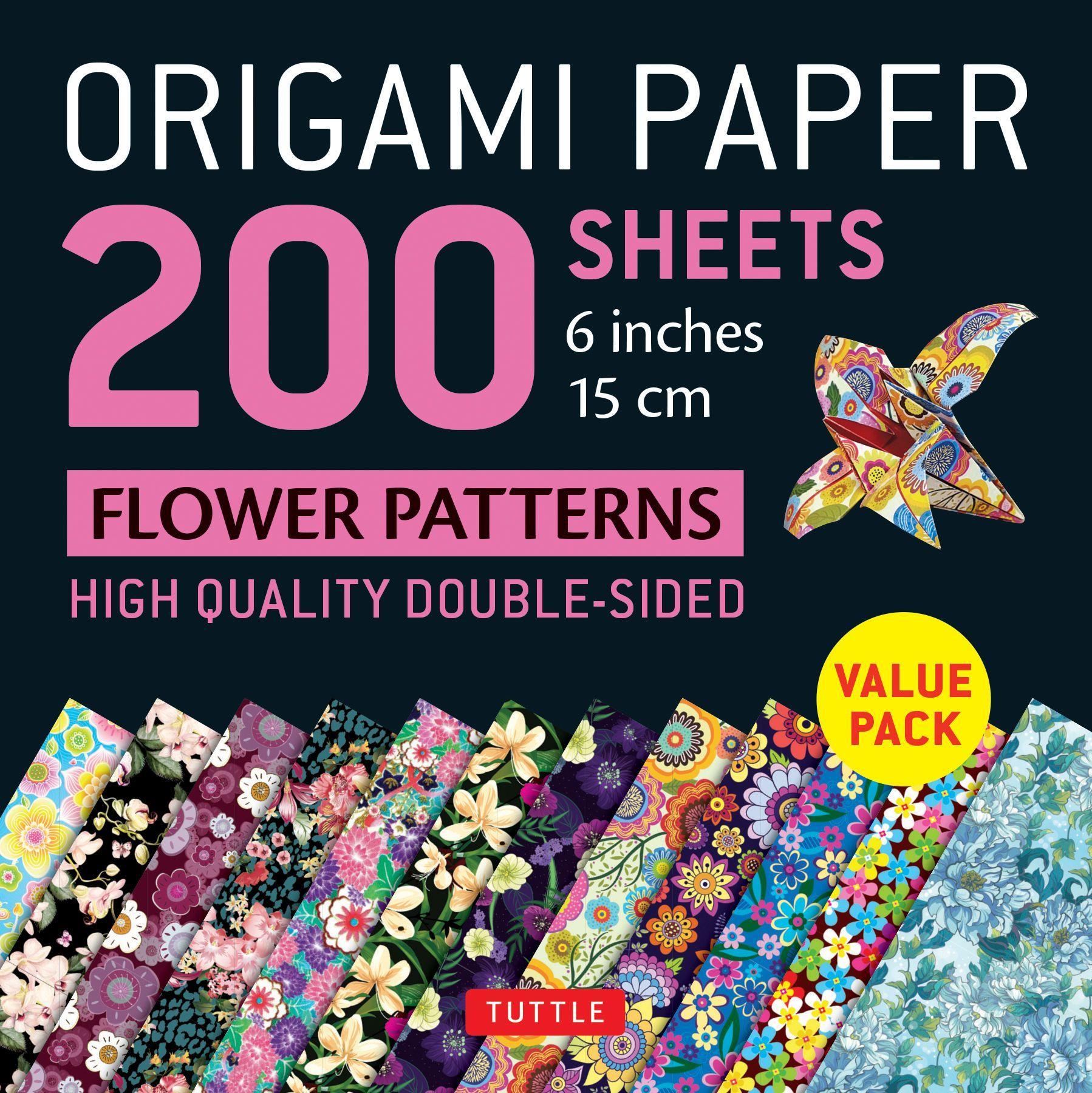 Vorderes Coverbild Origami Paper 200 Sheets Flower Patterns 6 (15 CM)