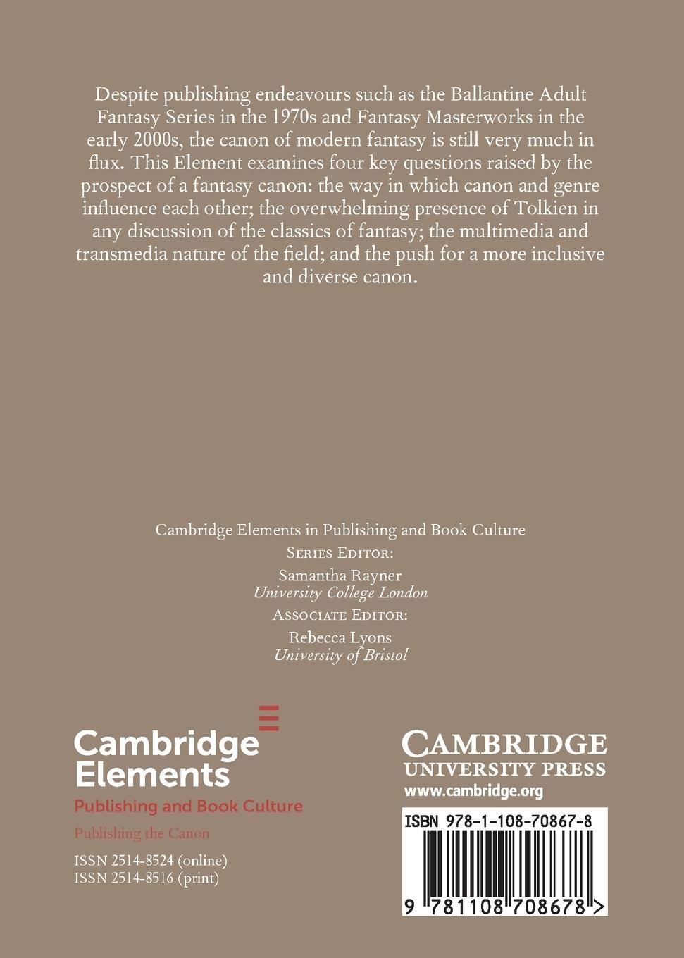 Rückseitencover The Canons of Fantasy