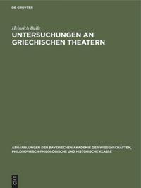 Vorderes Coverbild Untersuchungen an Griechischen Theatern
